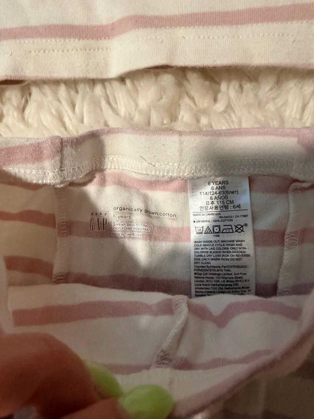 GAP Pink and White Striped Dinosaur Pajama Set